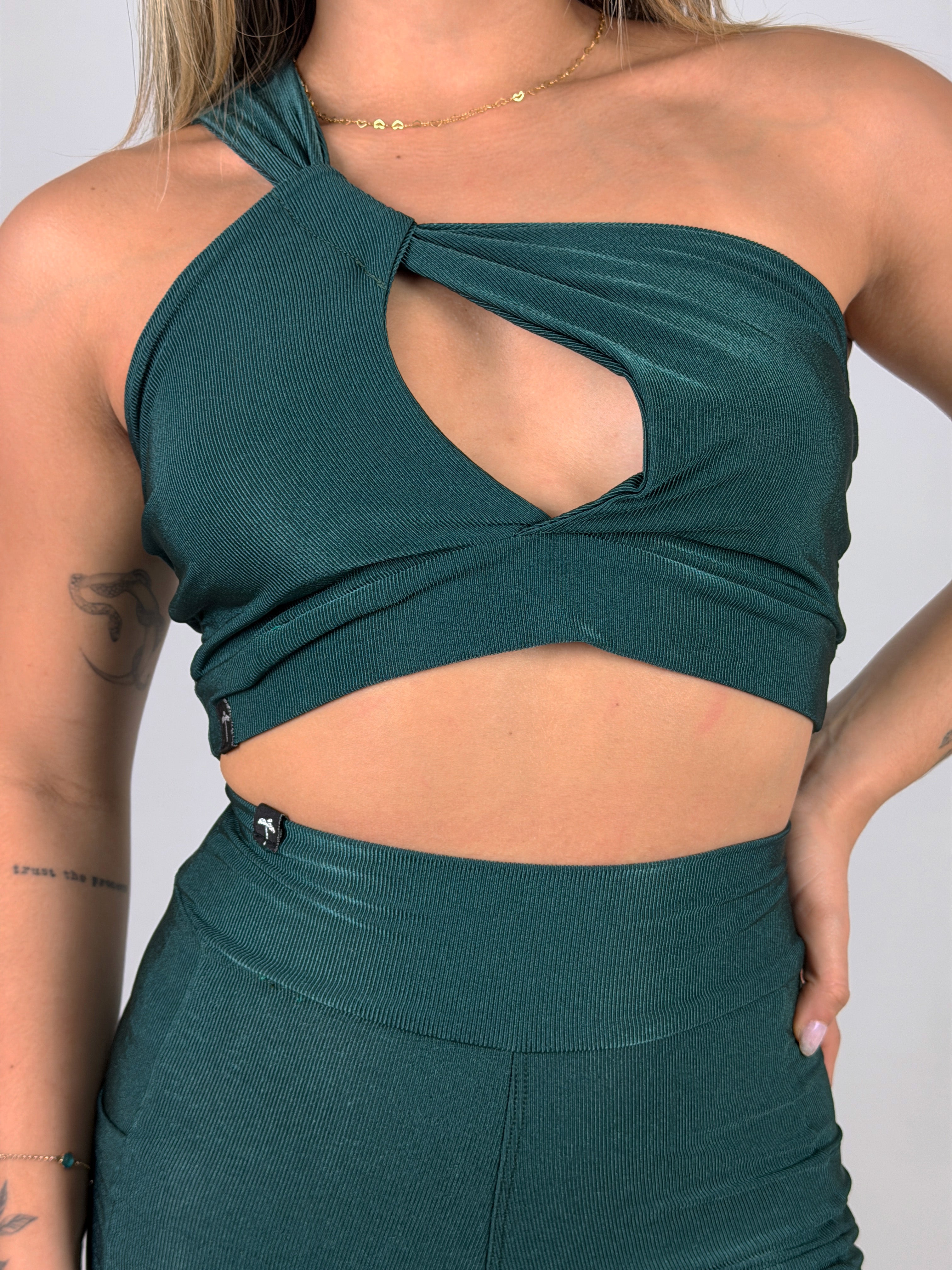 Top Canelado Ombro Só