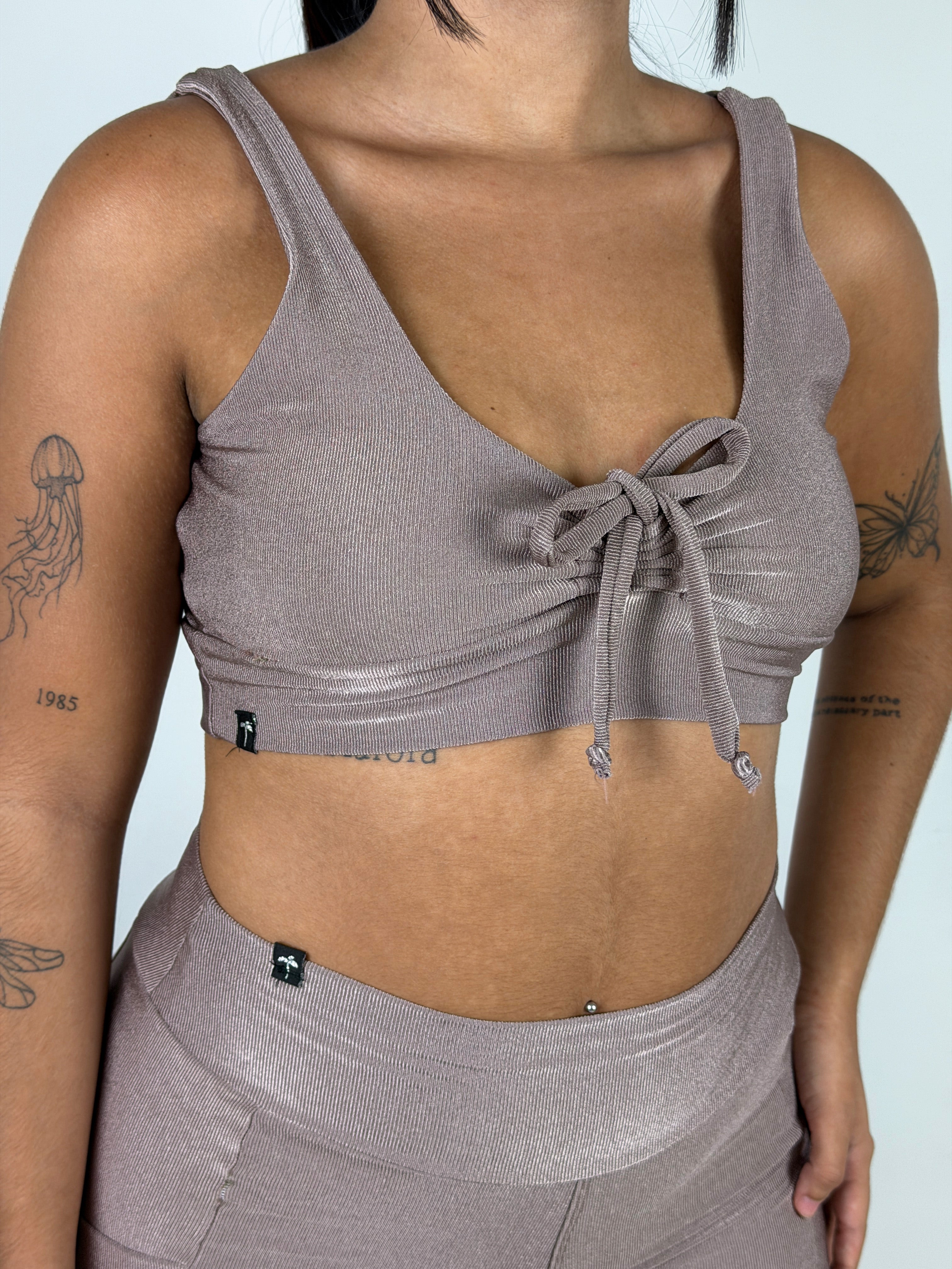 Top Canelado Amarração