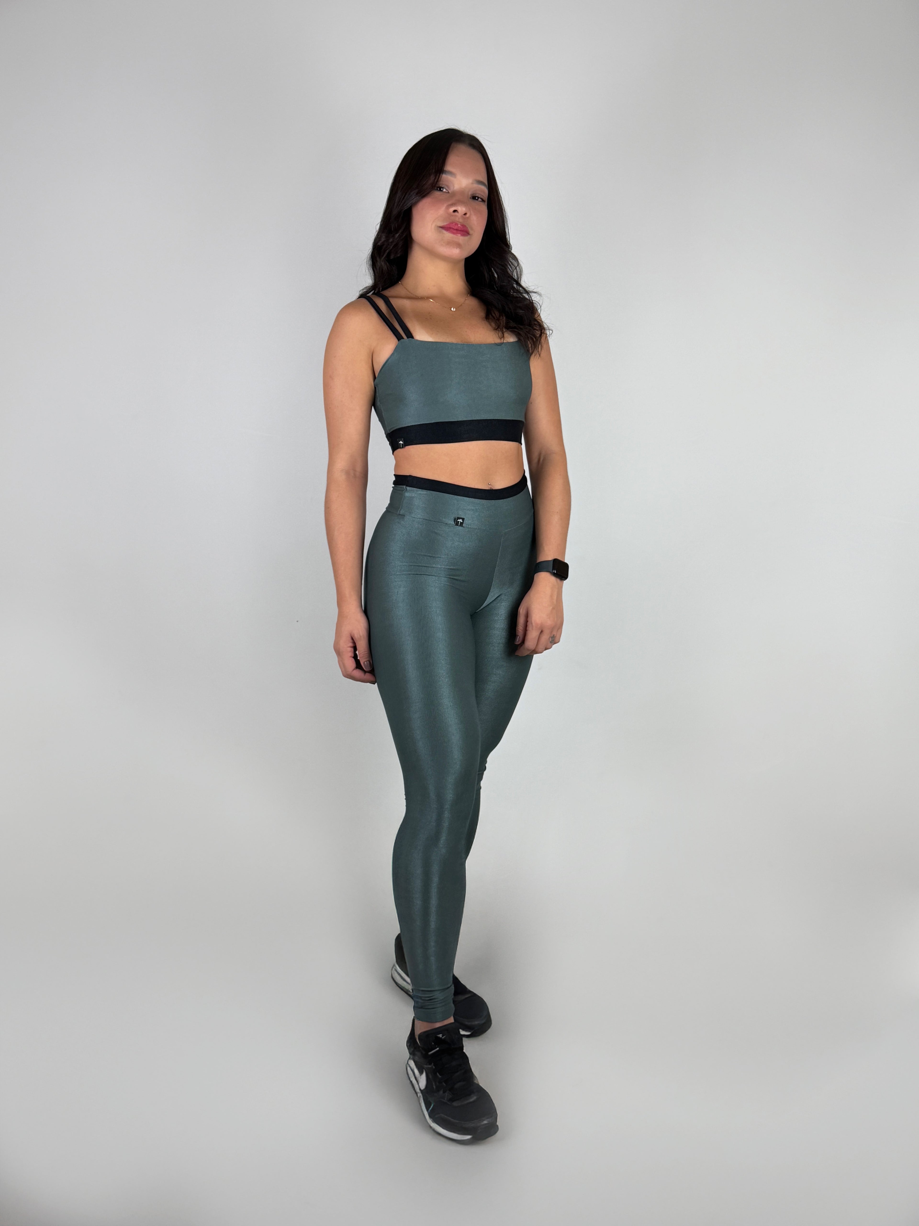 Calça Canelada Brilho Listra